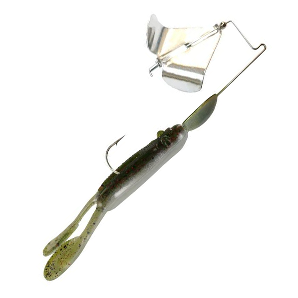 Big Bite Baits Tour Toad Buzzbait 3/8oz - Silver Blade / Watermelon Red Ghost Toad