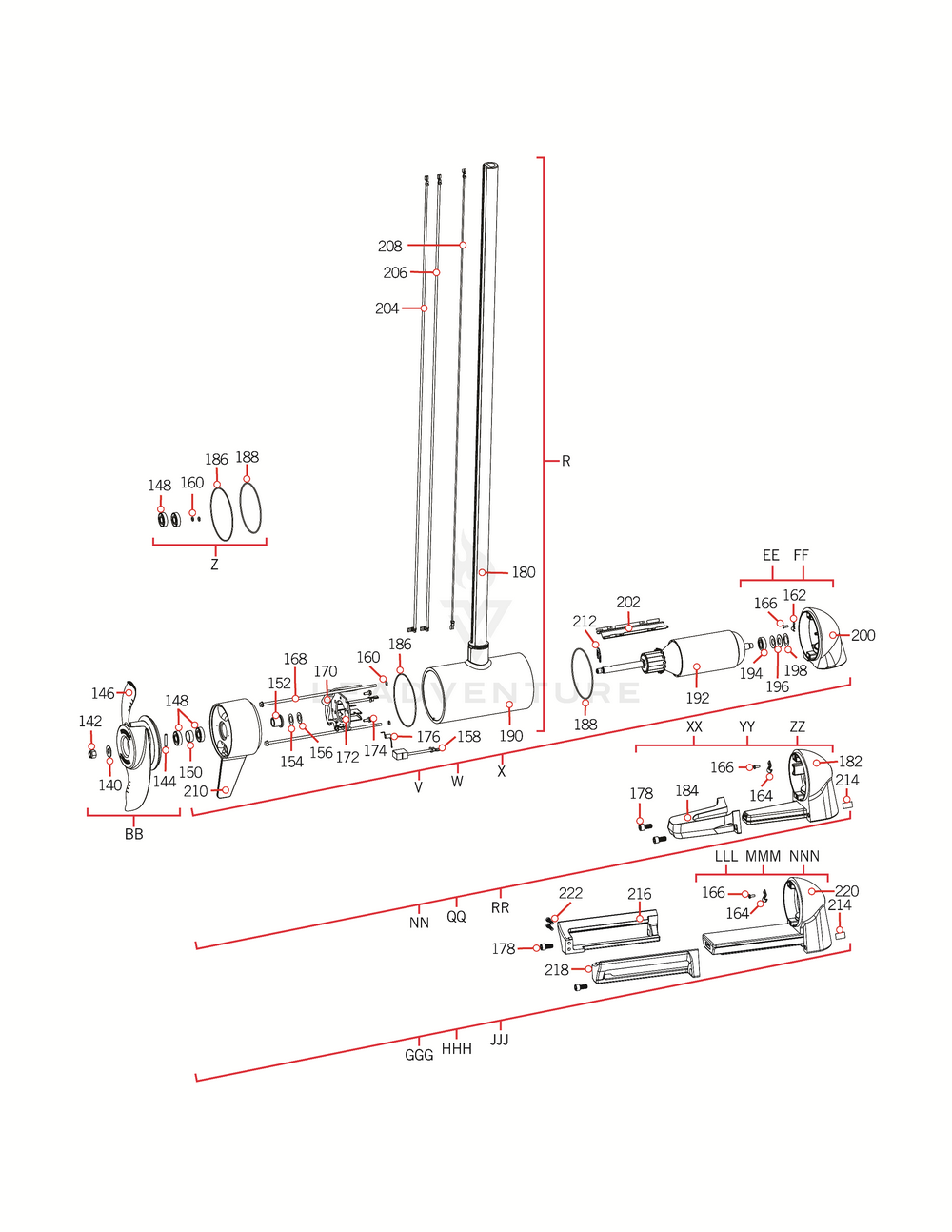 Minn Kota PLN END HSG/TRNDCR ASY 4.5 | 112LB THRUST | 60" | TRANSDUCER P/N: 9421-246