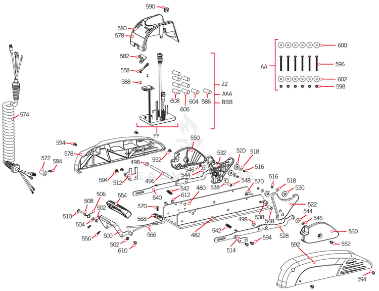 Minn Kota RAMP-MOTOR, RIGHT 4" P/N: 2323930