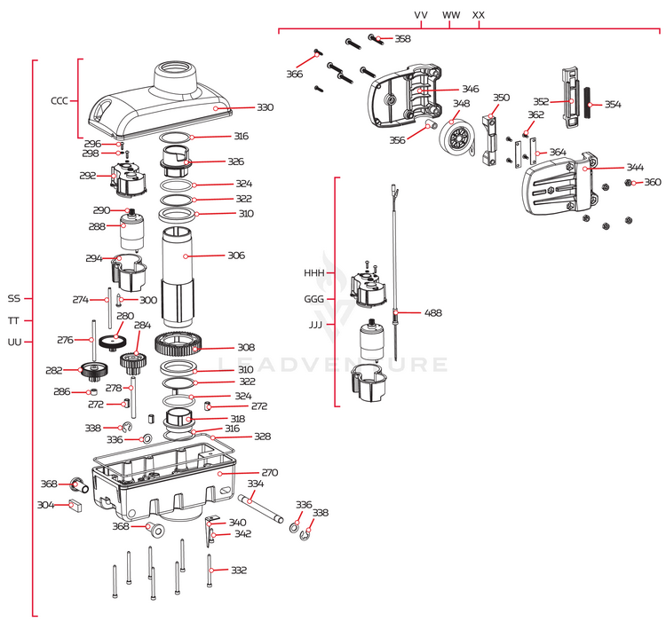 Minn Kota STEERING MOTOR KIT, 24V T2 P/N: 2777061