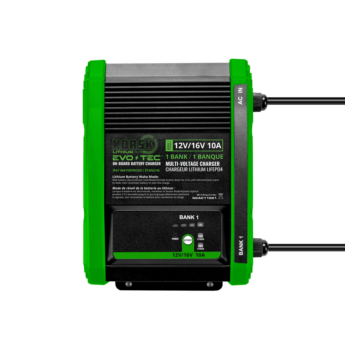 Norsk On-Board EVO-TEC™ Charger - 1 Bank 12v/16v 10Ah