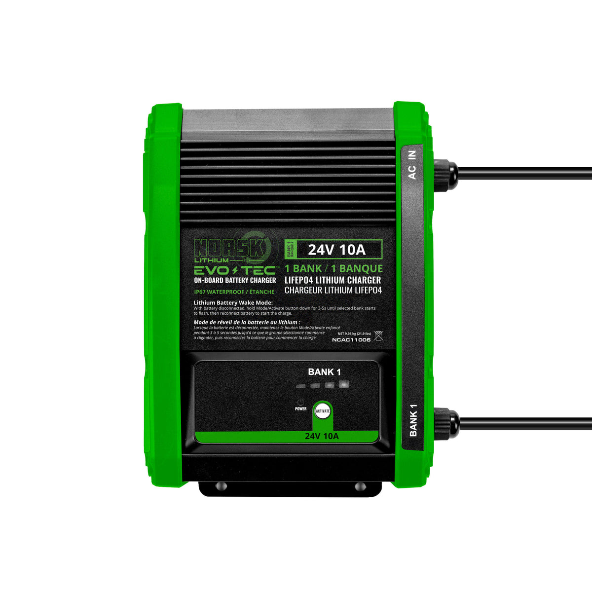 Norsk On-Board EVO-TEC™ Charger - 1 Bank 24v 10Ah