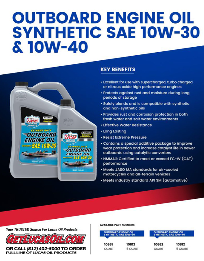 Lucas Outboard Engine Oil Synthetic SAE 10W-30