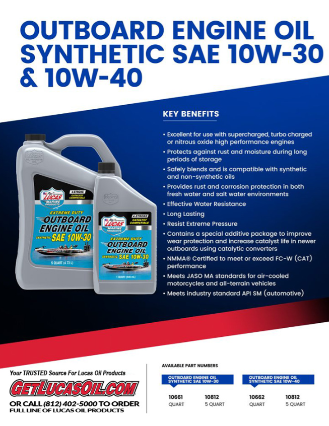 Lucas Outboard Engine Oil Synthetic SAE 10W-40