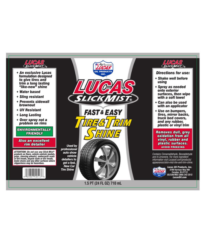 Lucas Slick Mist Tire and Trim Shine 24oz. 10513