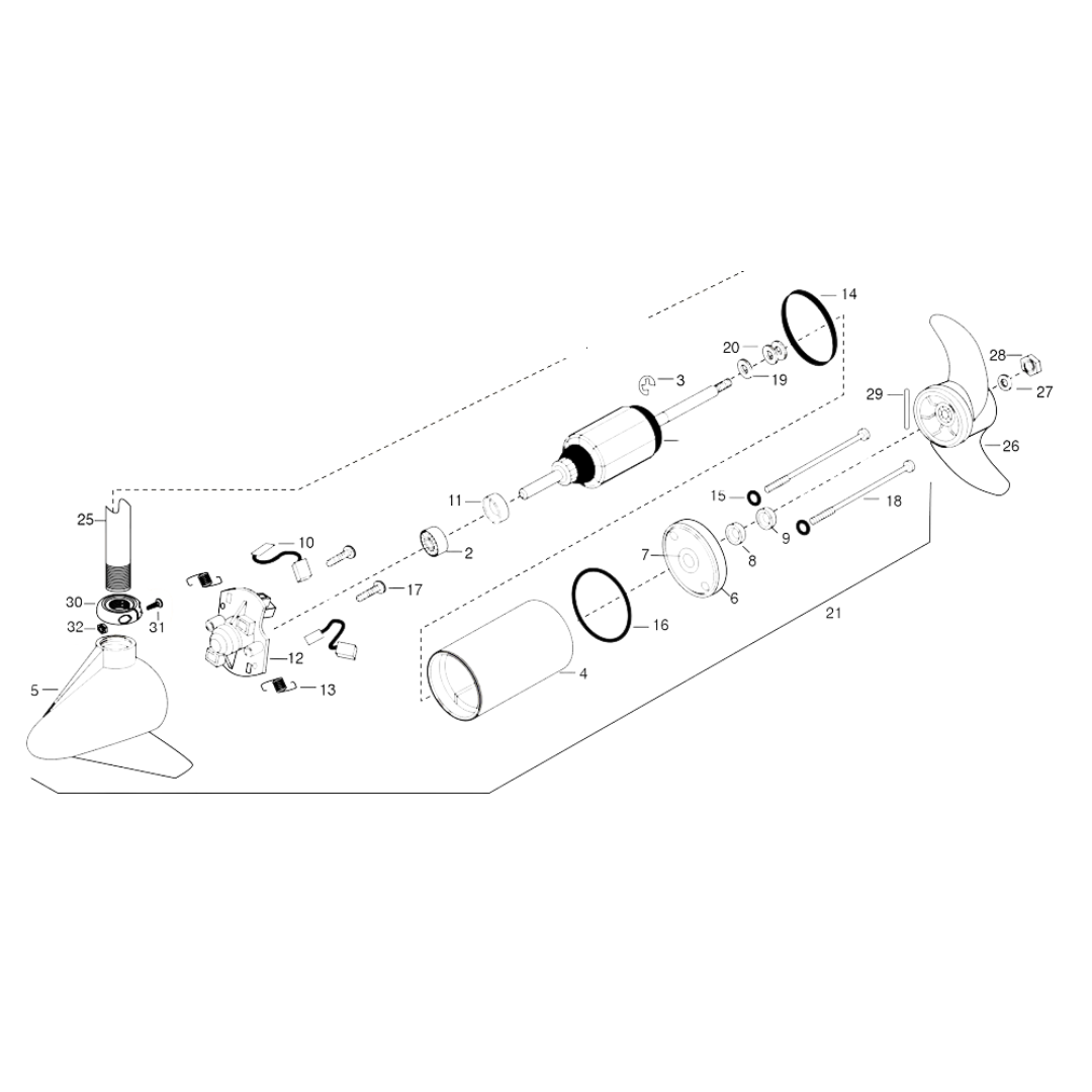 Minn Kota MTR ASY 12V 3.6 55# w/PROP KIT P/N: 2887090