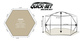 Quick-Set Escape Sky Screen Shelter (6 Sided)