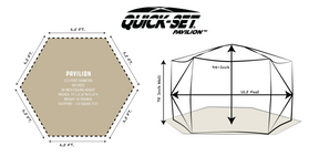 Quick-Set Pavilion Camper Screen Shelter (6 Sided)