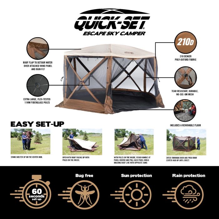 Quick-Set Escape Sky Camper Screen Shelter (6 Sided)