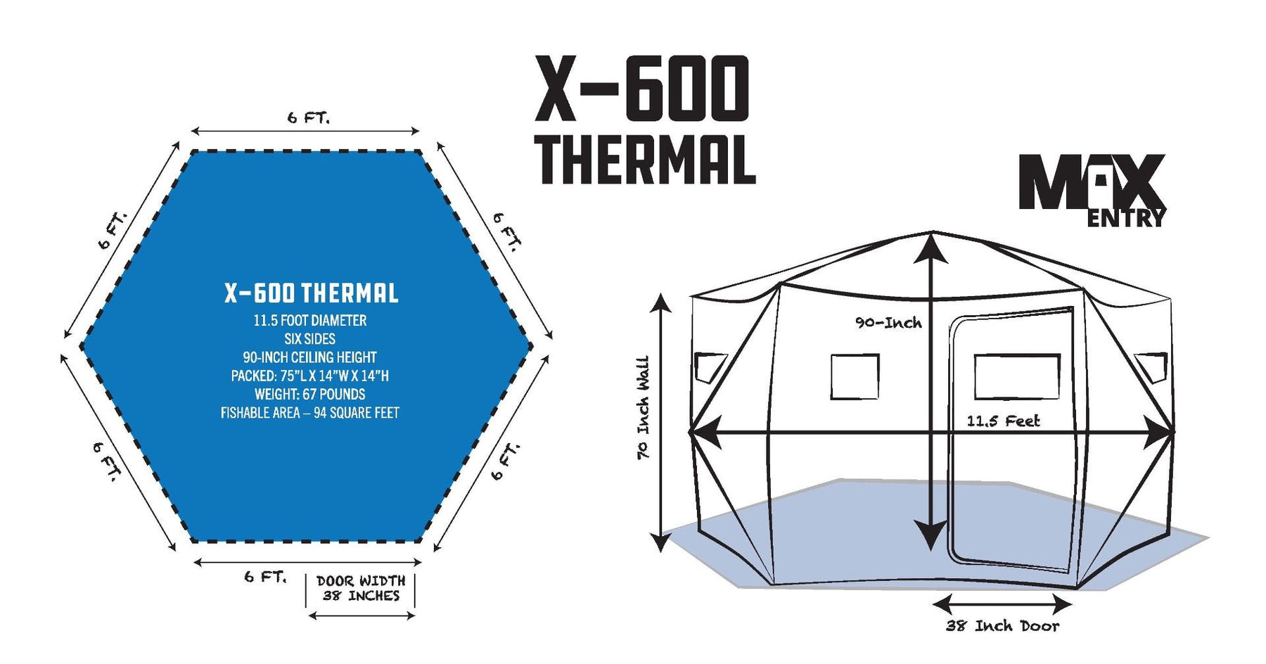 Clam X-600 Ice Ops Edition (Folds Of Honor) Thermal Pop-Up