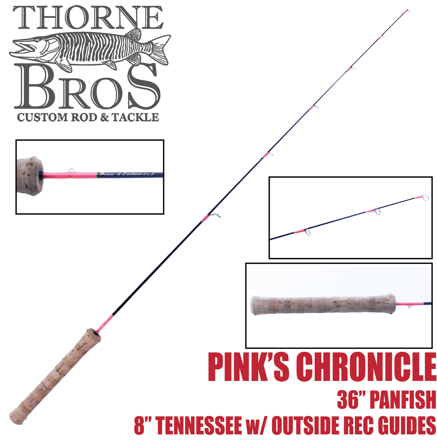 Thorne Brothers Custom Ice Rod - Crappie Chronicles Pink's